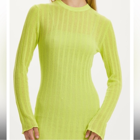 THIRD FORM bright green knit long sleeve maxi dress - Picture 4 of 6